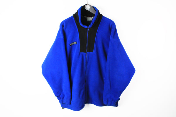 Vintage Columbia Fleece Full Zip Large blue 90's winter ski style outdoor sweater
