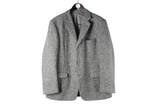 Vintage Harris Tweed Blazer Medium / Large gray 3 buttons 90s retro wool jacket classic style
