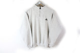Vintage Adidas Sweatshirt 1/4 Zip Small / Medium gray small logo 90s sport jumper