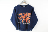 Vintage Bears Chicago 7 Logo Sweatshirt Women's Medium baseball mlb 90s sport jumper navy blue big logo made in USA