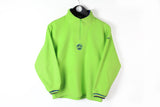 Vintage Adidas Fleece Half Zip Kids 140 neon green winter ski style sweater 90's 