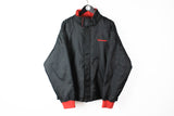 Vintage Kawasaki Jacket XLarge black windbreaker 90s sportstyle racing jacket