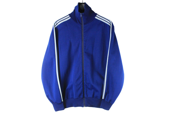 Vintage Adidas Tracksuit Small blue classic 80s 70s retro athletic sport suit jacket and pants classic 3 stripes made in West Germany