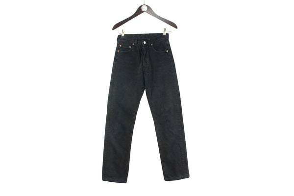 Vintage Levi's 501 Jeans W 28 L 34 black women's men's retro Small size made in USA authentic heavy denim pants