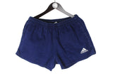 Vintage Adidas Shorts Large / XLarge size navy blue above the knee 90's style sport athletic authentic running cotton