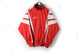 Vintage Adidas Track Jacket Large red big logo windbreaker 90s sport style jacket