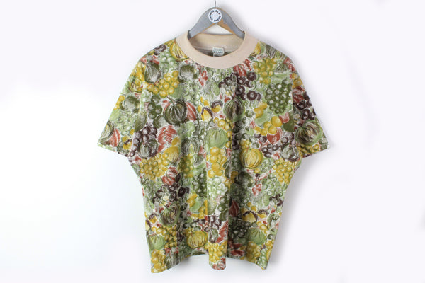 Vintage Naf Naf T-Shirt Small / Medium fruits pattern 80s made in France retro style t-shirt