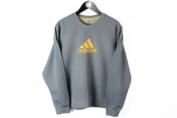 Vintage Adidas Sweatshirt Medium  gray big logo 90's crewneck