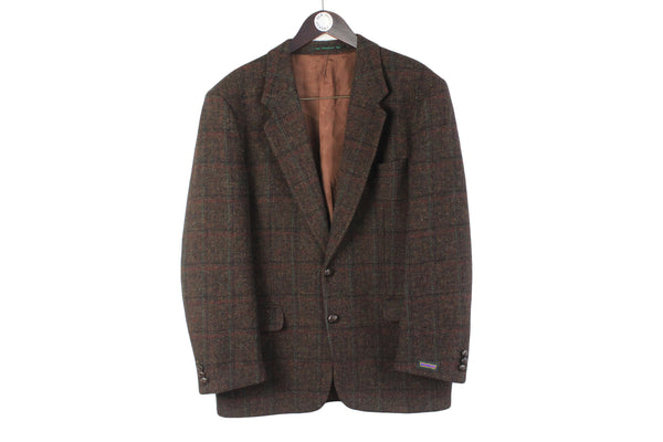 Vintage Harris Tweed x Westbury Blazer XLarge red 90s retro heavy wool jacket