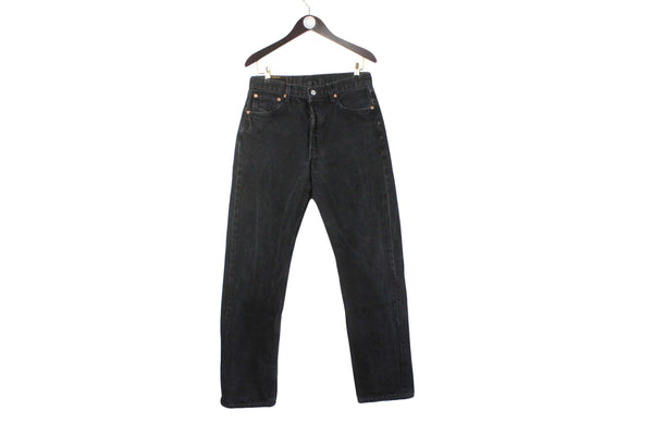 Vintage Levi's 501 Jeans W 33 L 34 made in USA black denim pants 90s retro work wear