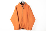 Vintage Fjallraven Fleece Full Zip Large orange 90s sport style outdoor ski sweater