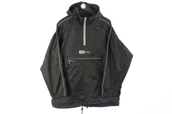 Vintage JVC World Cup Korea Japan Anorak Jacket Large black windbreaker sport style half zip 90s 00s