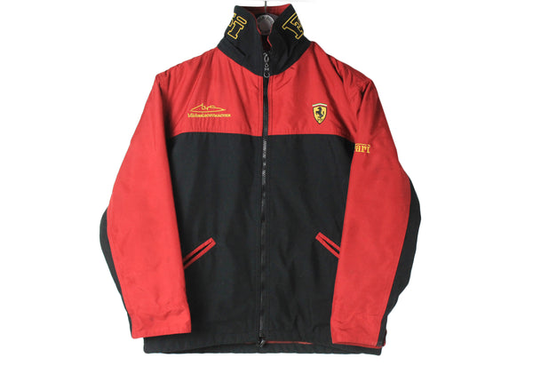 Vintage Ferrari Jacket Kids size full zip windbreaker race racing style big logo Michael Schumacher Formula 1 F1 streetwear boys coat