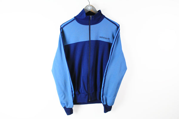 Vintage Adidas Track Jacket XLarge blue classic 1980s athletic sport coat