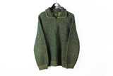 Vintage Iceberg Sweater Large green 90s luxury 1/4 zip pullover