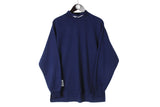 Vintage Umbro Turleneck Large / XLarge size men's oversize sweatshirt navy blue long sleeve cotton jumper sport style athletic retro front logo 90's outfit