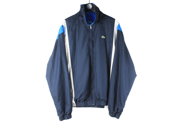 Vintage Lacoste Tracksuit XLarge navy blue 90s retro track jacket and pants sport windbreaker