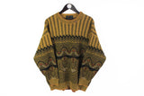 Vintage Bogner Sweater Medium made in West Germany multicolor yellow brown 80's jumper