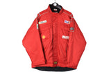 Vintage Ferrari Jacket XLarge size men's oversize red bright classic color Formula 1 F1 90's style race racing wear Michael Schumacher full zip coat