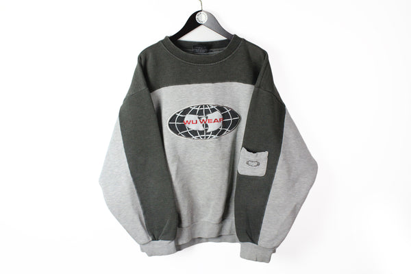 Vintage Wu-Wear Wu-Tang Clan Sweatshirt XLarge / XXLarge gray big logo 90s hip hop jumper crewneck pullover