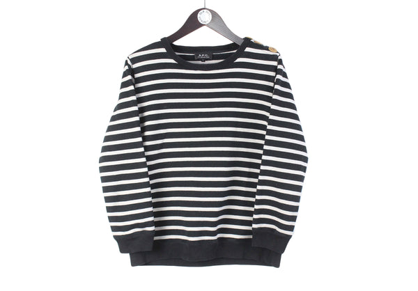 A.P.C. Sweatshirt Women's Large striped pattern authentic streetwear jumper