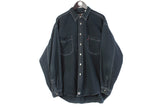 Vintage Levi's Denim Shirt XLarge black 90s retro classic jean blouse oversize 