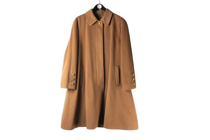 Vintage Burberrys Coat Women's 44 brown cashmere 90s retro wool jacket