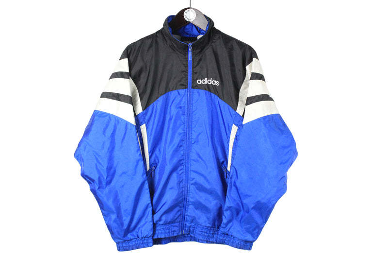 vintage ADIDAS ORIGINALS men's track jacket Size M authentic blue black rare retro acid rave hipster bomber track suit 90s 80s streetwear