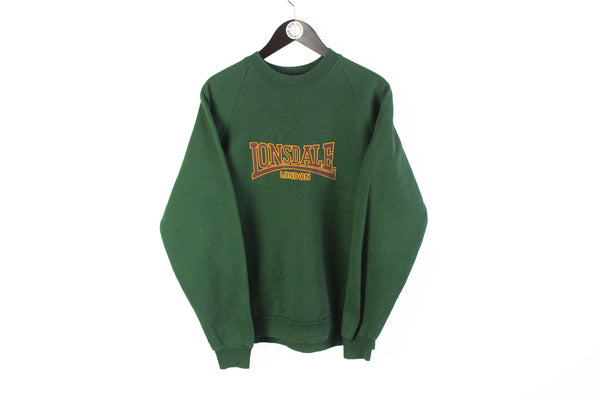 Vintage Lonsdale Sweatshirt Large green big logo 90's crewneck