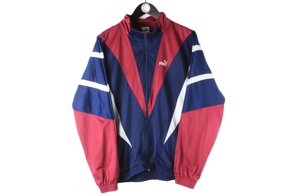 Vintage Puma Tracksuit Large blue red 90s retro sport suit jacket and pants classic sportswear