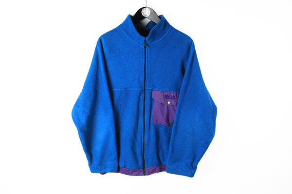 Vintage Fleece Full Zip Medium blue 90's retro style sweater