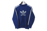 Vintage Adidas Sweatshirt Small size big logo long sleeve sport wear basic athletic pullover 70's 80's retro wear 3 strips Germany brand