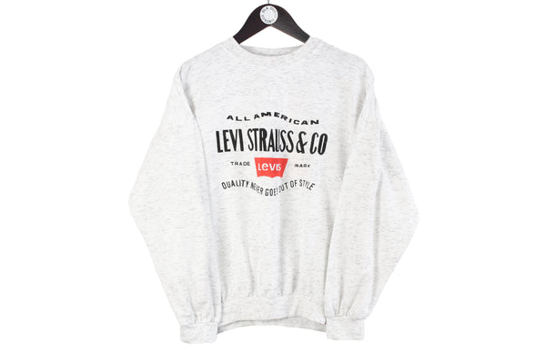 Vintage Levi's Sweatshirt Small gray big logo 90s retro levi strauss jumper sport style crewneck