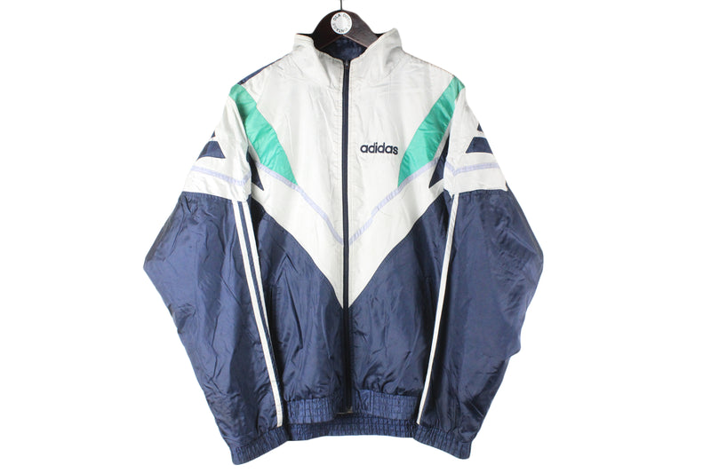 Vintage Adidas Track Jacket Large white blue 90s retro sport jacket and athletic pants