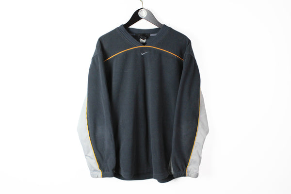 Vintage Nike Sphere Fleece Sweatshirt XLarge crew neck blue small swoosh logo 
