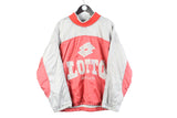Vintage Lotto Anorak Jacket Medium gray pink big logo Calcio Football Soccer 90s retro hooligans tifozi supporters ultras big logo retro sport sweatshirt