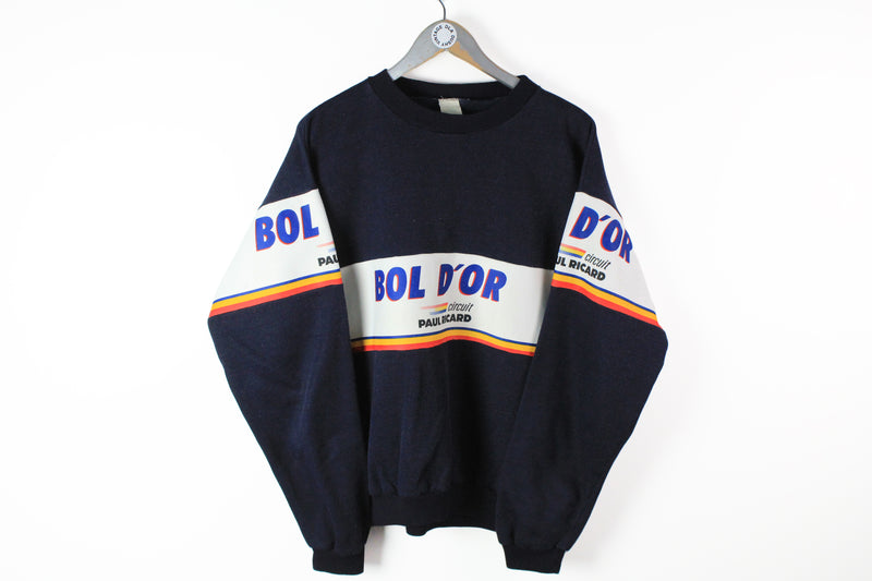 Vintage Bol D'Or Paul Ricard Ducati Sweatshirt Medium / Large motor sport moto bike 90s navy blue big logo jumper