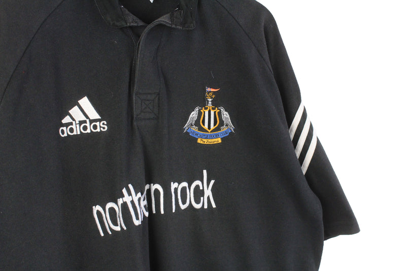 Vintage Newcastle Falcons Adidas Rugby Team Polo T-Shirt XXLarge