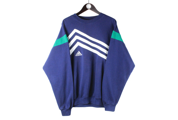 Vintage Adidas Tracksuit XLarge / XXLarge navy blue sweatshirt and sweatpants sport jumper crewneck  90s