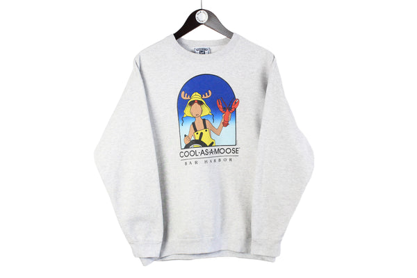 Vintage Cool as a Moose Lee Sweatshirt Medium bar harbour made in USA 90s retro crewneck