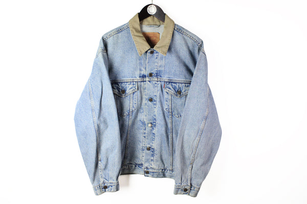 Vintage Levis Denim Jacket XLarge blue button 90's retro style jean jacket