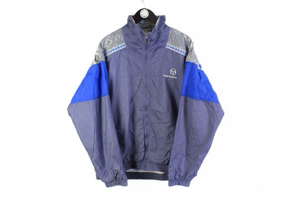 Vintage Sergio Tacchini Track Jacket XLarge / XXLarge blue full zip 90's windbreaker