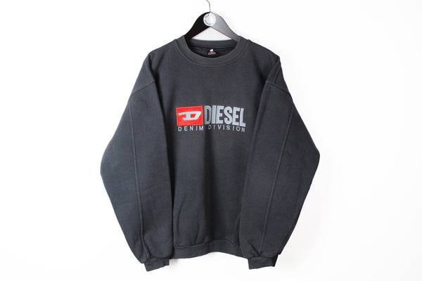 Vintage Diesel Sweatshirt XXLarge gray big logo 90s crewneck retro style pullover