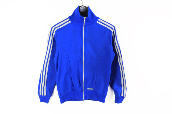 Vintage Adidas Track Jacket Women's Small blue made in Austria 80's classic full zip retro jacket