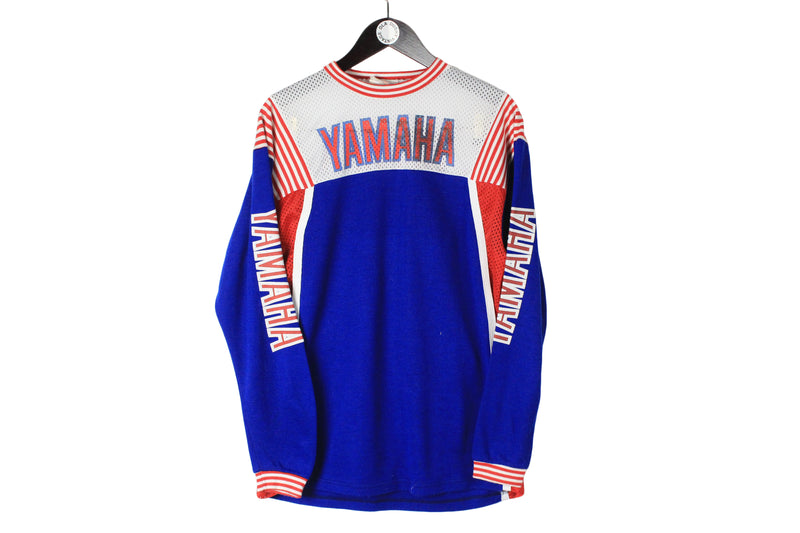 Vintage Yamaha Sweatshirt Small size men's long sleeve big logo multicolor blue crewneck retro 90's 80's outfit streetwear