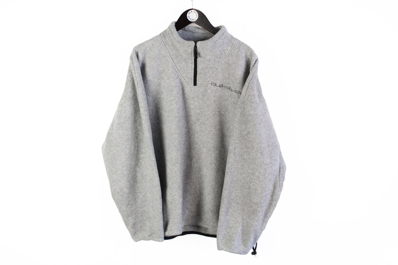 Vintage Quiksilver Fleece 1/4 Zip XLarge Polartec gray 90's outdoor sweater