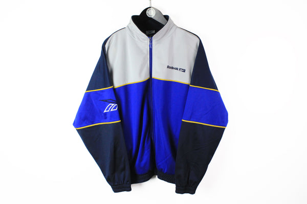 Vintage Reebok Track Jacket Large blue full zip 90's windbreaker
