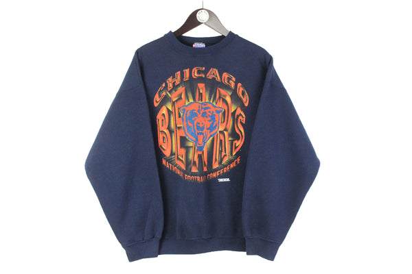 Vintage Chicago Bears Sweatshirt Large NFL big logo 90s retro football crewneck sport jumper oversize