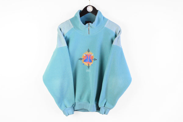 Vintage Steffner Fleece 1/4 Zip Small blue 90's sport style ski Austria sweater