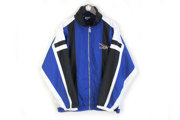 Vintage Reebok Track Jacket Large blue 90's windbreaker retro style athletic sport style jacket